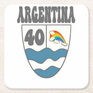 Argentina Ruta 40 highway sign with rainbow Square Paper Coaster