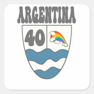 Argentina Ruta 40 highway sign with rainbow Square Sticker