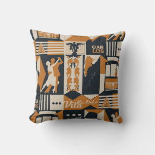 Argentina: Seamless Ethnic Illustration. Cushion