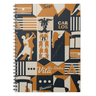 Argentina: Seamless Ethnic Illustration. Notebook