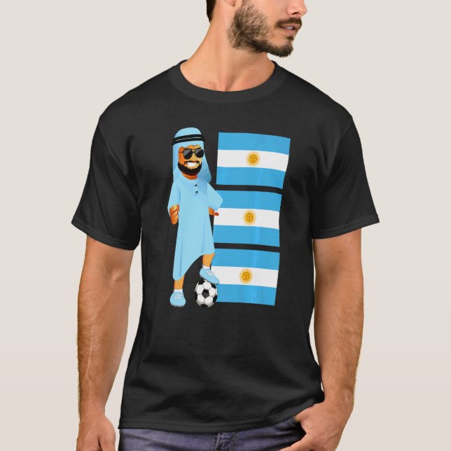 Argentina Sheik Argentina Flag Soccer T-Shirt (Front)