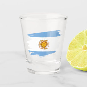 Argentina Shot Glass, Patriotic Argentinian Flag Glass