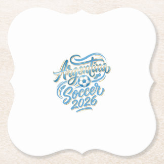 Argentina Soccer 2026 Soccer Bold Country Typograp Paper Coaster