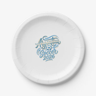 Argentina Soccer 2026 Soccer Bold Country Typograp Paper Plate