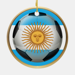 Argentina Soccer Ball Ceramic Tree Decoration