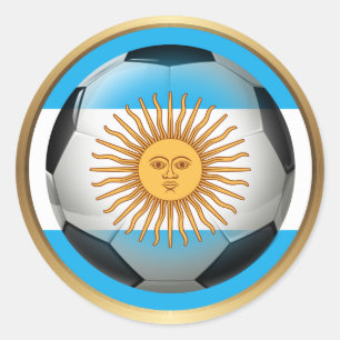Argentina Soccer Ball Classic Round Sticker
