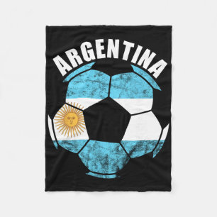 Argentina Soccer Ball Sun Of May Argentina Argenti Fleece Blanket