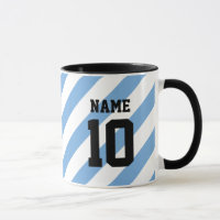 Argentina soccer fan custom jersey number coffee