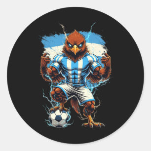 Argentina Soccer Fan Flag Vintage Pride Animal Bir Classic Round Sticker