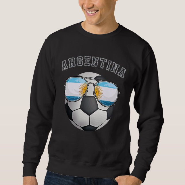 Argentina Soccer Fan Sunglass Football Argentina Sweatshirt (Front)