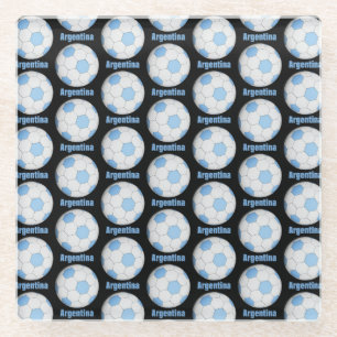 Argentina soccer glass coaster