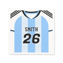Argentina Soccer Jersey Custom Name Number Napkins
