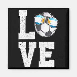 Argentina Soccer Love Argentina Fan Flag T Shirt  Magnet