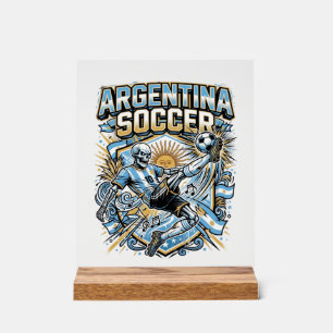 Argentina Soccer Skeleton Striker Nations Poster S
