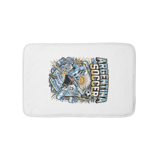 Argentina Soccer Skeleton Striker Nations Poster S Bath Mat (Front)