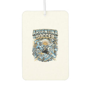 Argentina Soccer Skeleton Striker Nations Poster S Car Air Freshener