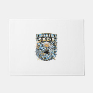 Argentina Soccer Skeleton Striker Nations Poster S Doormat