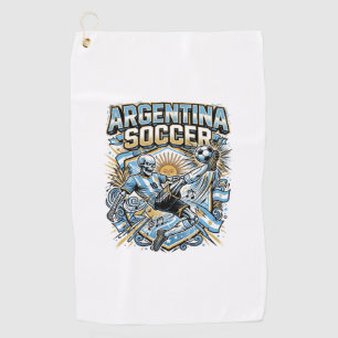 Argentina Soccer Skeleton Striker Nations Poster S Golf Towel