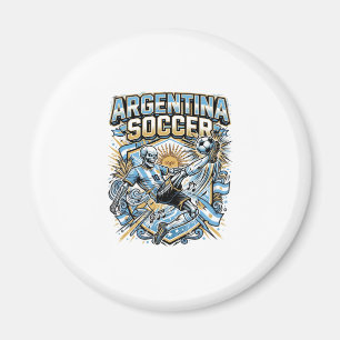 Argentina Soccer Skeleton Striker Nations Poster S Magnet