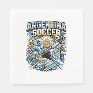 Argentina Soccer Skeleton Striker Nations Poster S Napkin