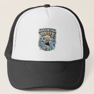 Argentina Soccer Skeleton Striker Nations Poster S Trucker Hat