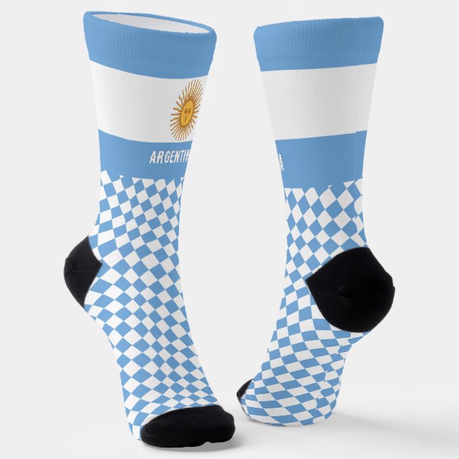 Argentina Socks, Argentina flag fashion / sports Socks (Angled)