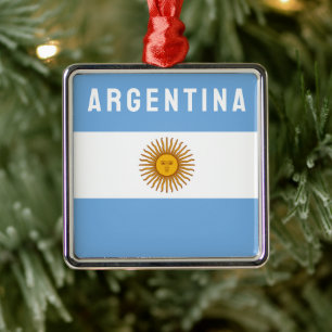 Argentina South America Flag Buenos Aires Metal Ornament
