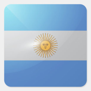 Argentina square glossy flag sticker