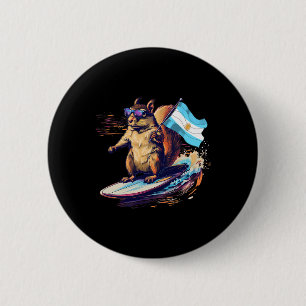 Argentina Squirrel Surfing Argentinian Roots Argen 6 Cm Round Badge