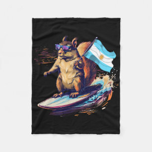 Argentina Squirrel Surfing Argentinian Roots Argen Fleece Blanket