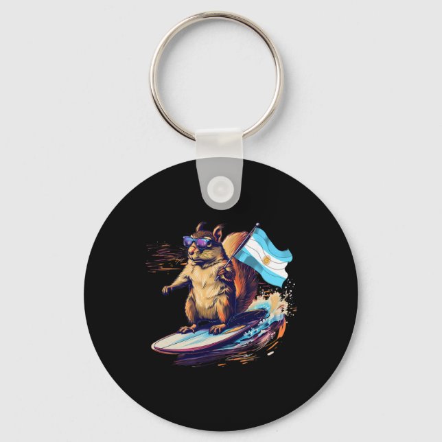 Argentina Squirrel Surfing Argentinian Roots Argen Key Ring (Front)