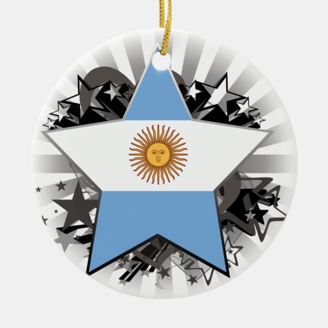 Argentina Star Ceramic Ornament (Front)