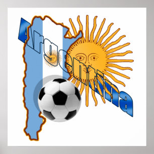 Argentina Sun flag map of Argentina gifts Poster