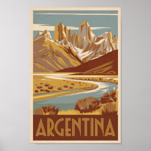 Argentina Travel Art Vintage Poster