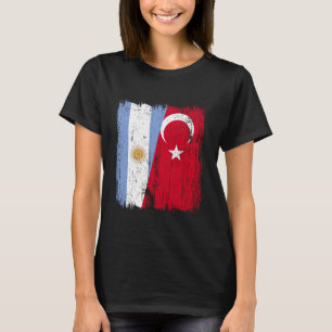 Argentina Turkey Half Flag Turkiye Argentinian Tur T-Shirt