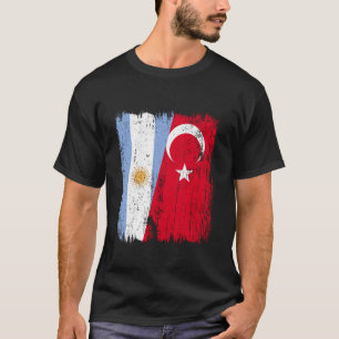 Argentina Turkey Half Flag Turkiye Argentinian Tur T-Shirt