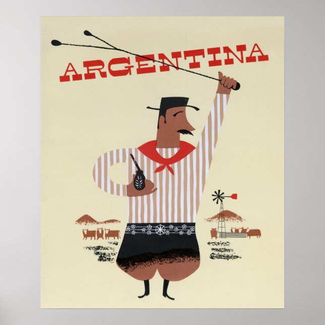 Argentina Vintage Travel Poster (Front)