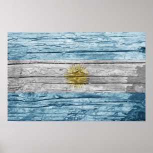 Argentina wooden flag poster