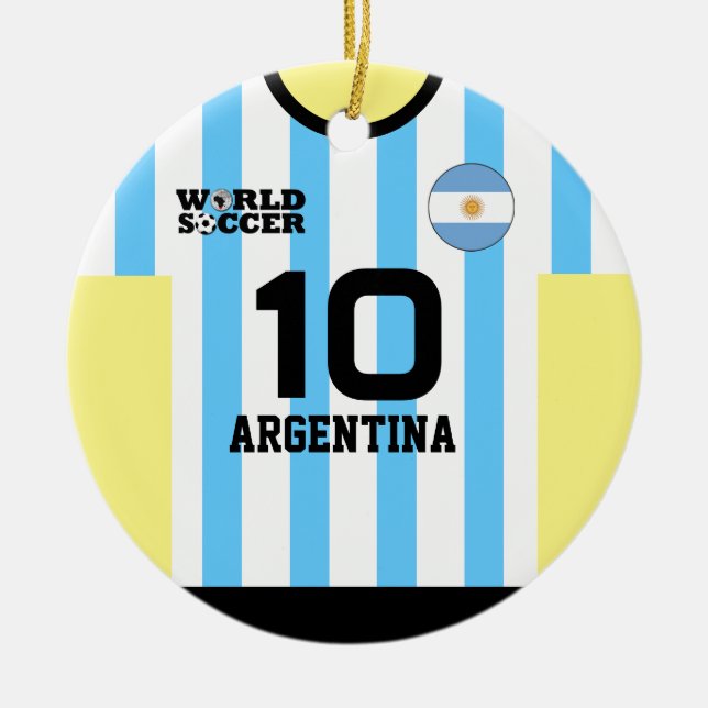 Argentina World Soccer Jersey Ornament (Front)