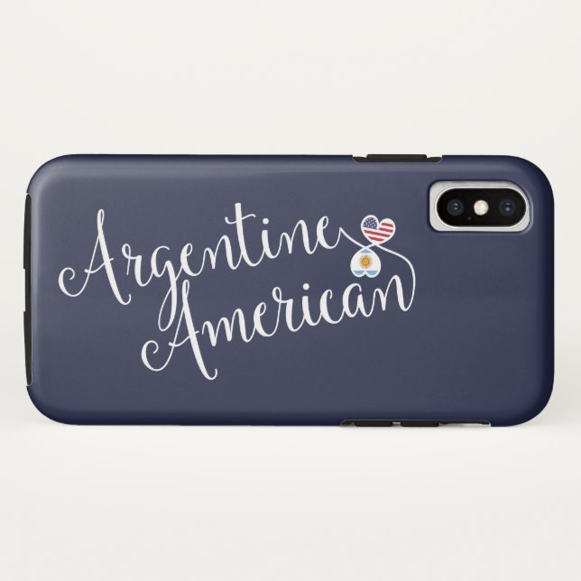 Argentine American Entwined Hearts Cell Phone Case (Back (Horizontal))