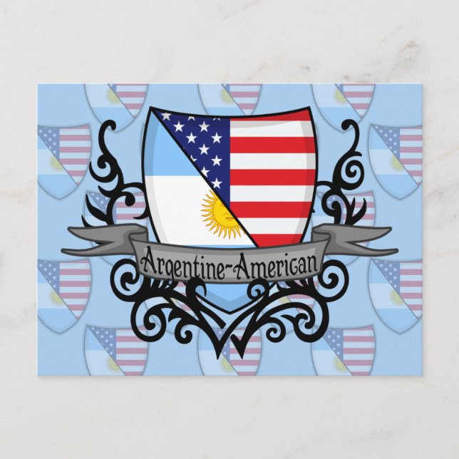 Argentine-American Shield Flag Postcard (Front)