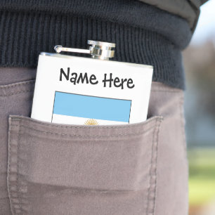 Argentine Argentina Flag Personalised Text Hip Flask