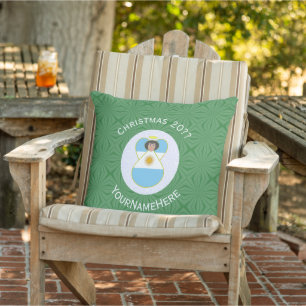 Argentine Christmas Angel Flag Personalised Cushion