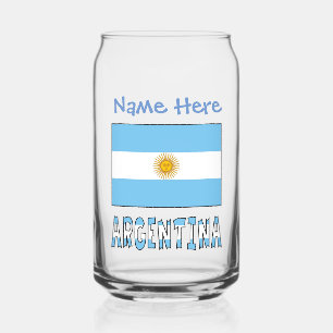 Argentine Flag Argentina Blue Personalisation Can Glass