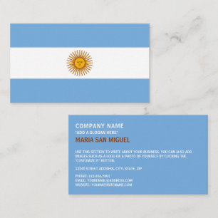 Argentine Flag, Flag of Argentina Business Card