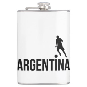 Argentine Flag soccer player uses dot as a ball Hip Flask