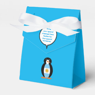 Argentine Flag Talking Ms Penguin Personalised Favour Box