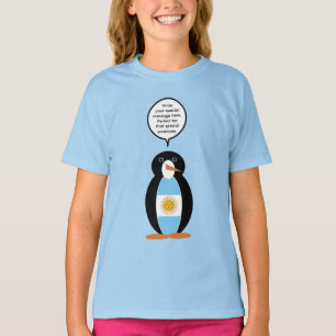Argentine Flag Talking Ms Penguin Personalised T-Shirt