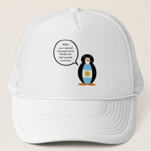 Argentine Flag Talking Ms Penguin Personalised Trucker Hat