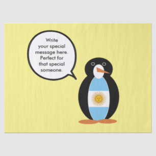 Argentine Flag Talking Ms Penguin Tissue Paper